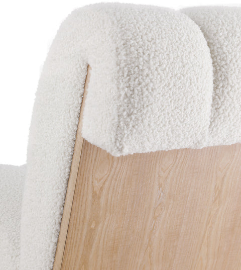Lennox Cream Faux Sheepskin Upholstered Accent Chair, 1 Piece