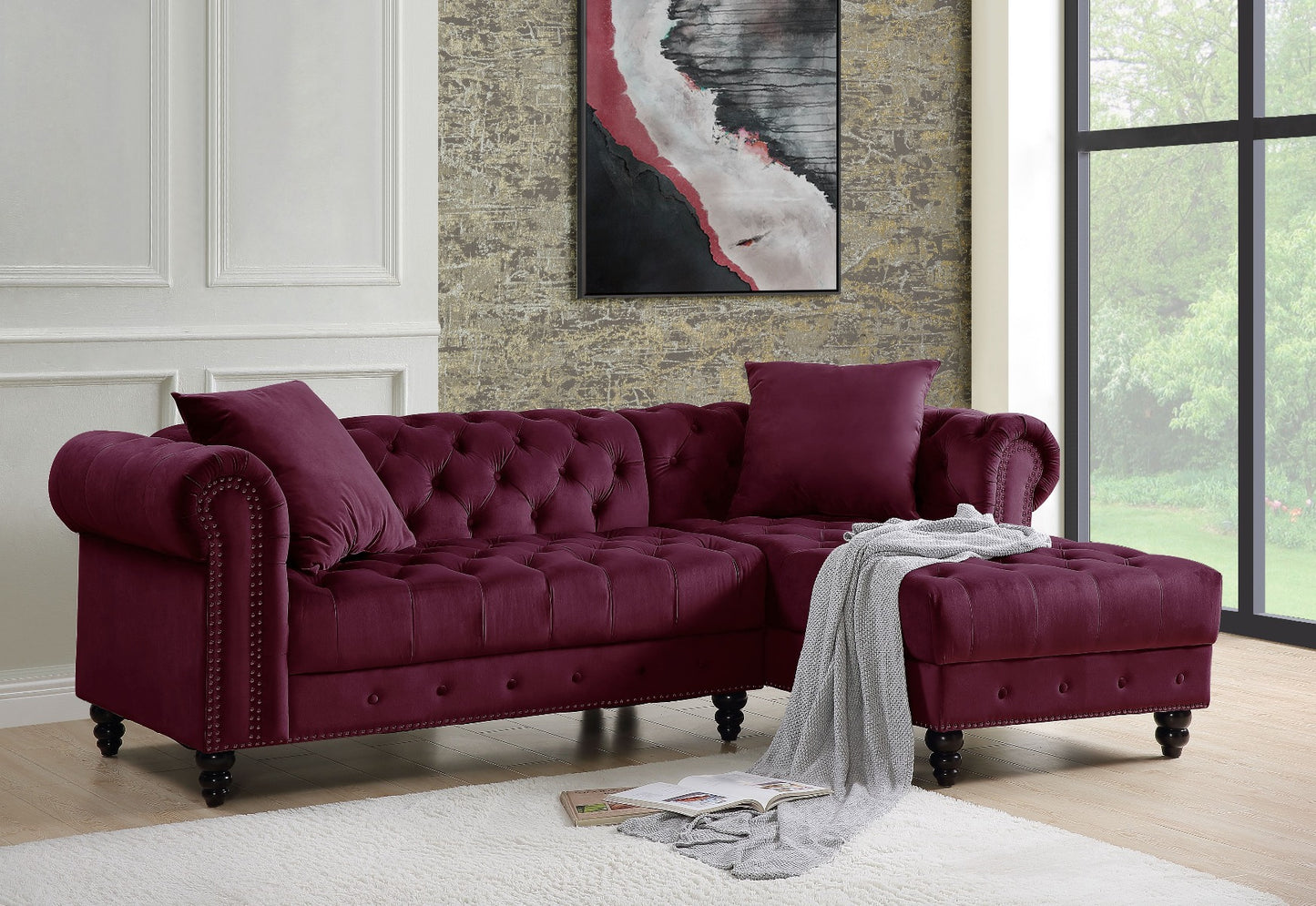 sectional sofa w/2 pillows