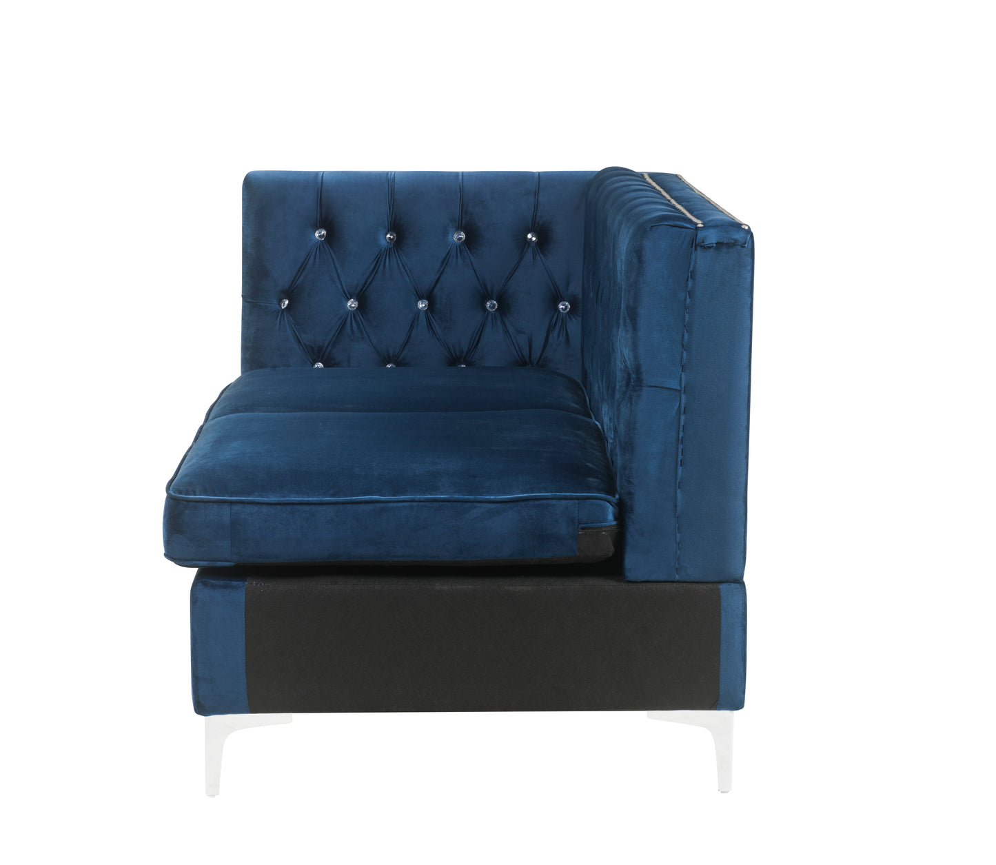 dreena modular - armless loveseat w/2 pillows, blue velvet