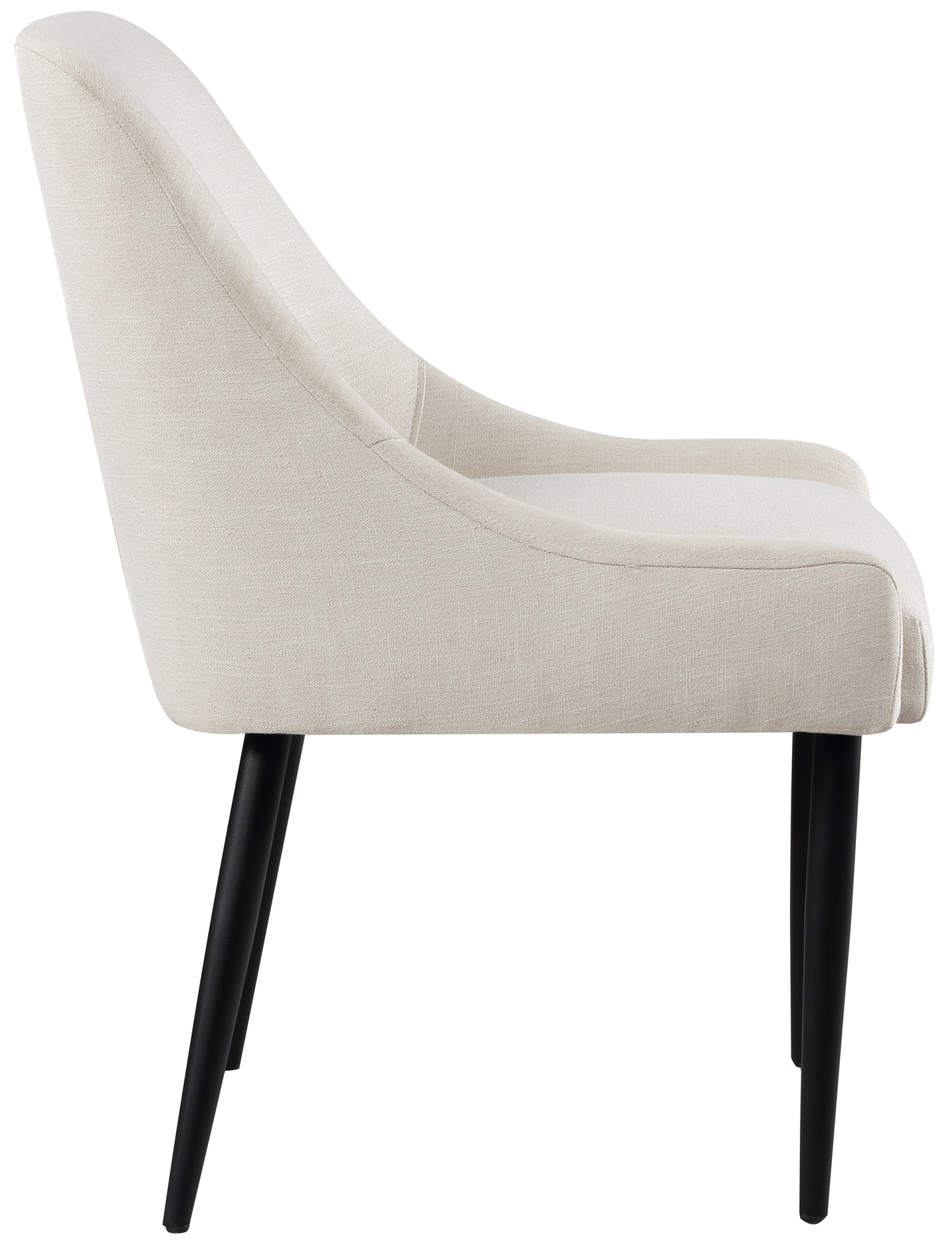 emily beige linen textured fabric dining chair c