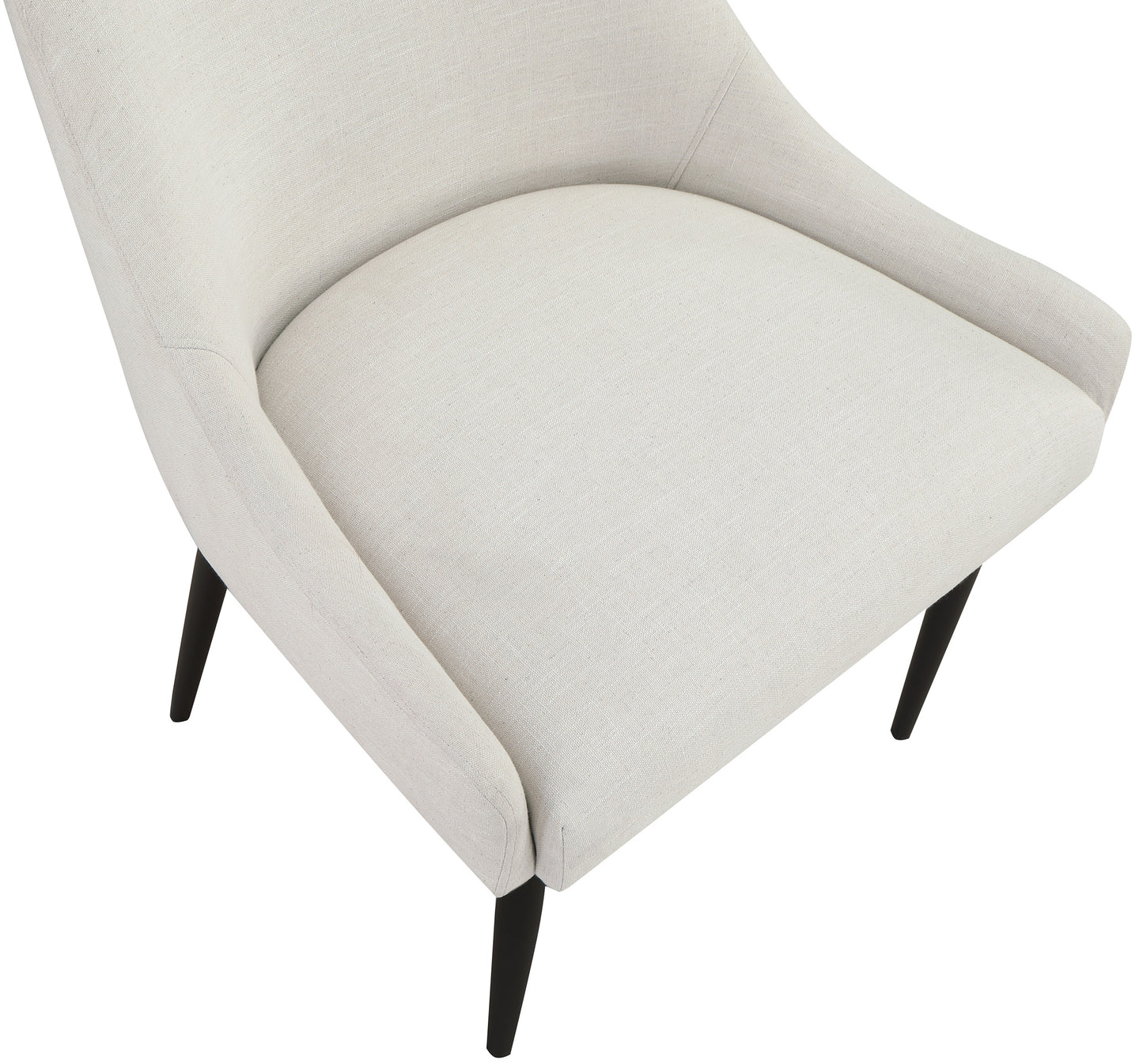 emily beige linen textured fabric dining chair c