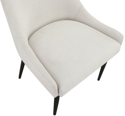 Emily Beige Linen Textured Fabric Dining Chair C