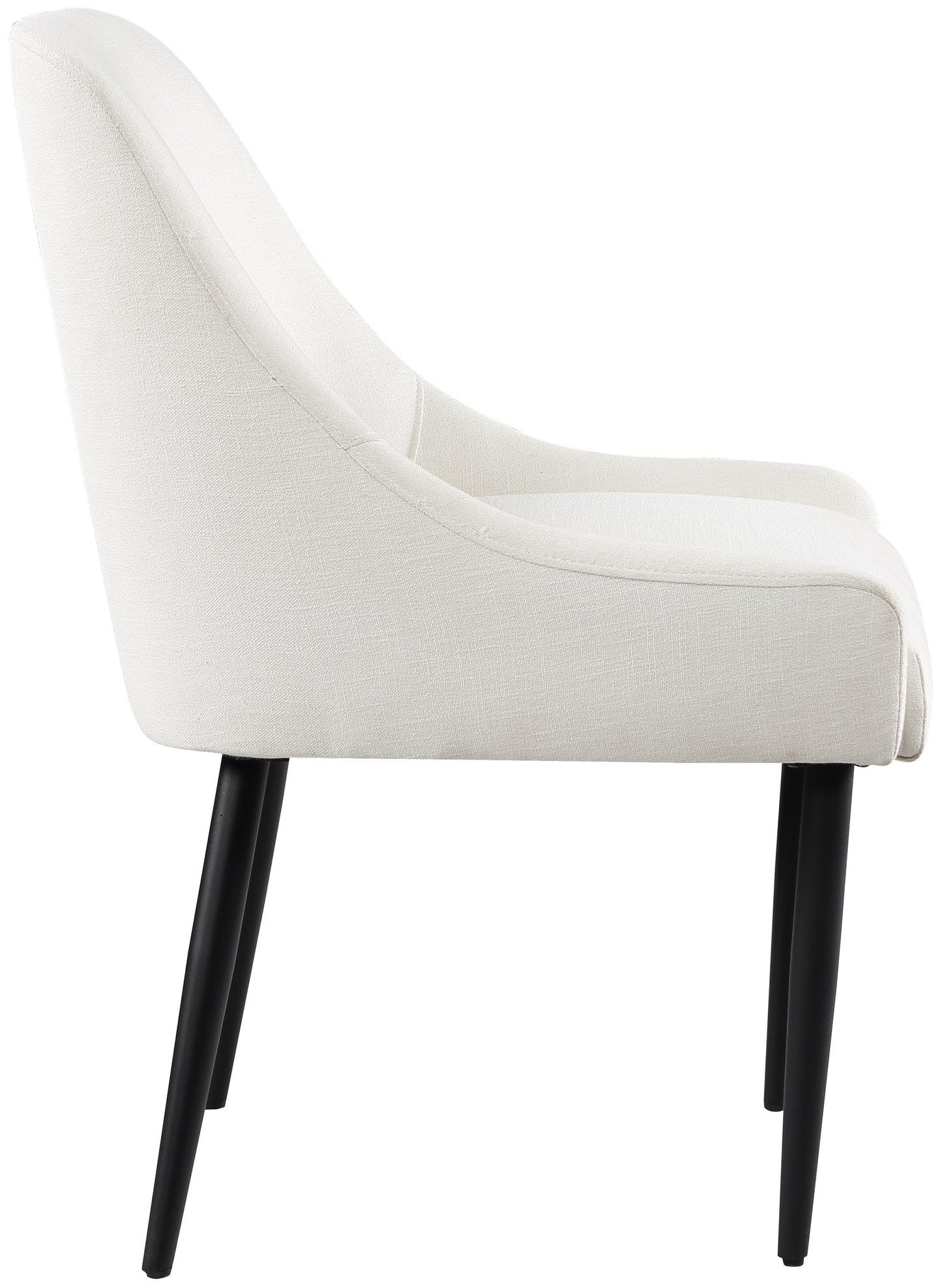 emily cream linen textured fabric dining chair c