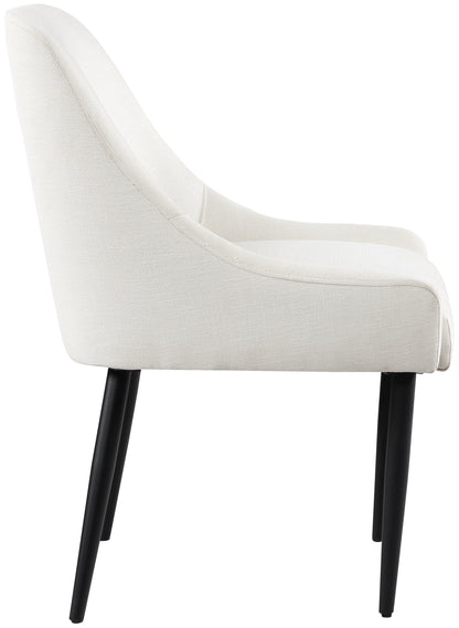 Emily Cream Linen Textured Fabric Dining Chair C