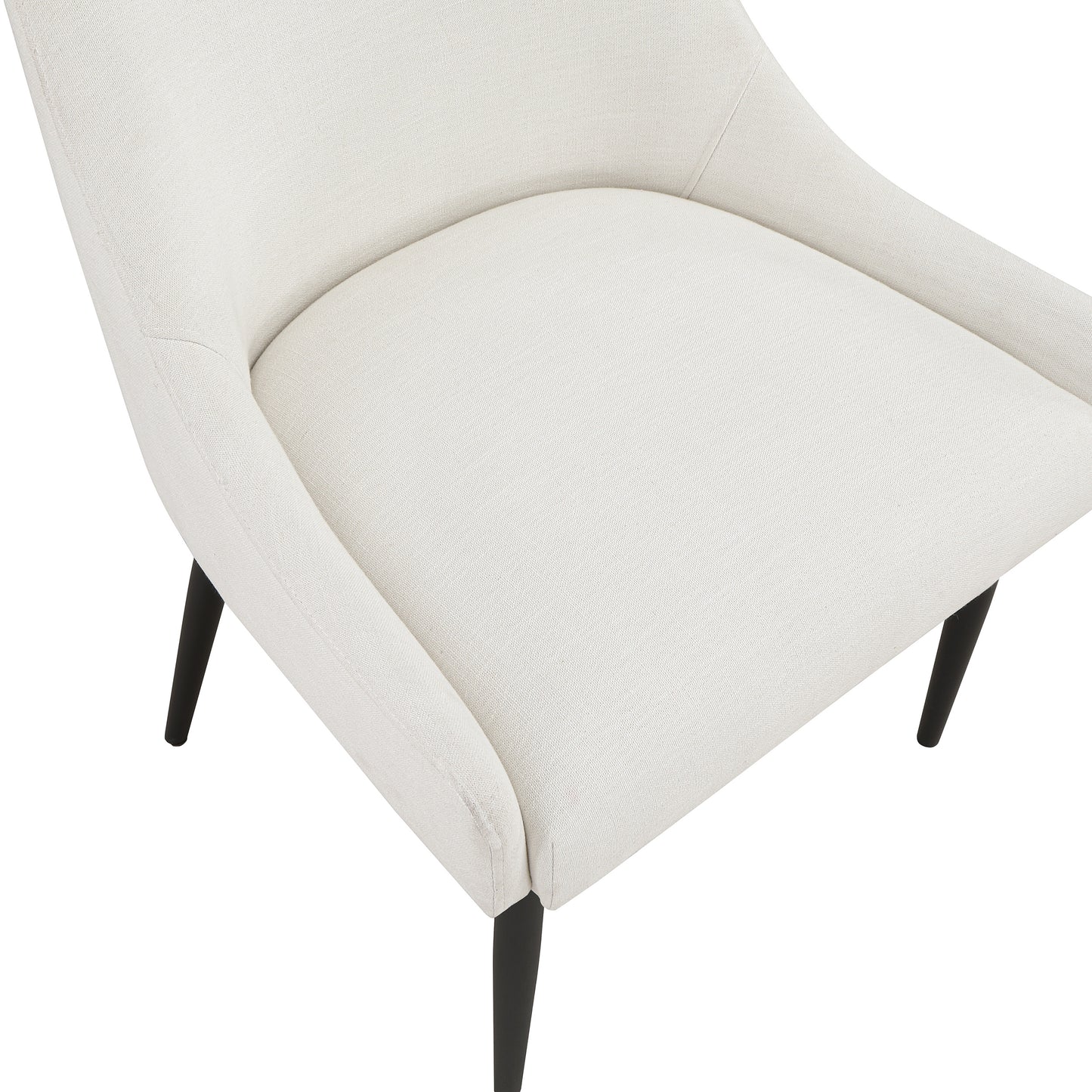 emily cream linen textured fabric dining chair c