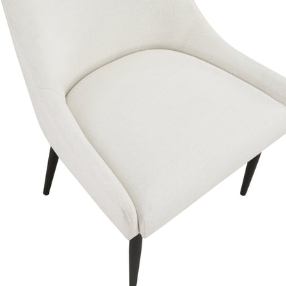 Emily Cream Linen Textured Fabric Dining Chair C