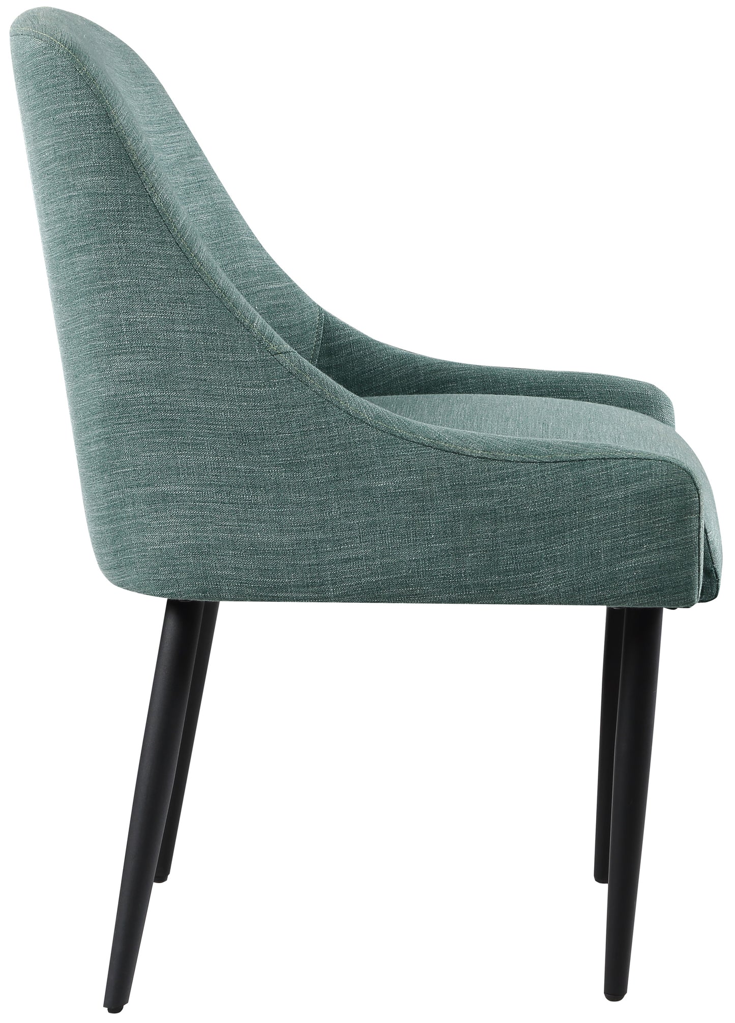 emily green linen textured fabric dining chair c