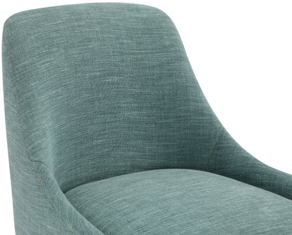 Emily Green Linen Textured Fabric Dining Chair C