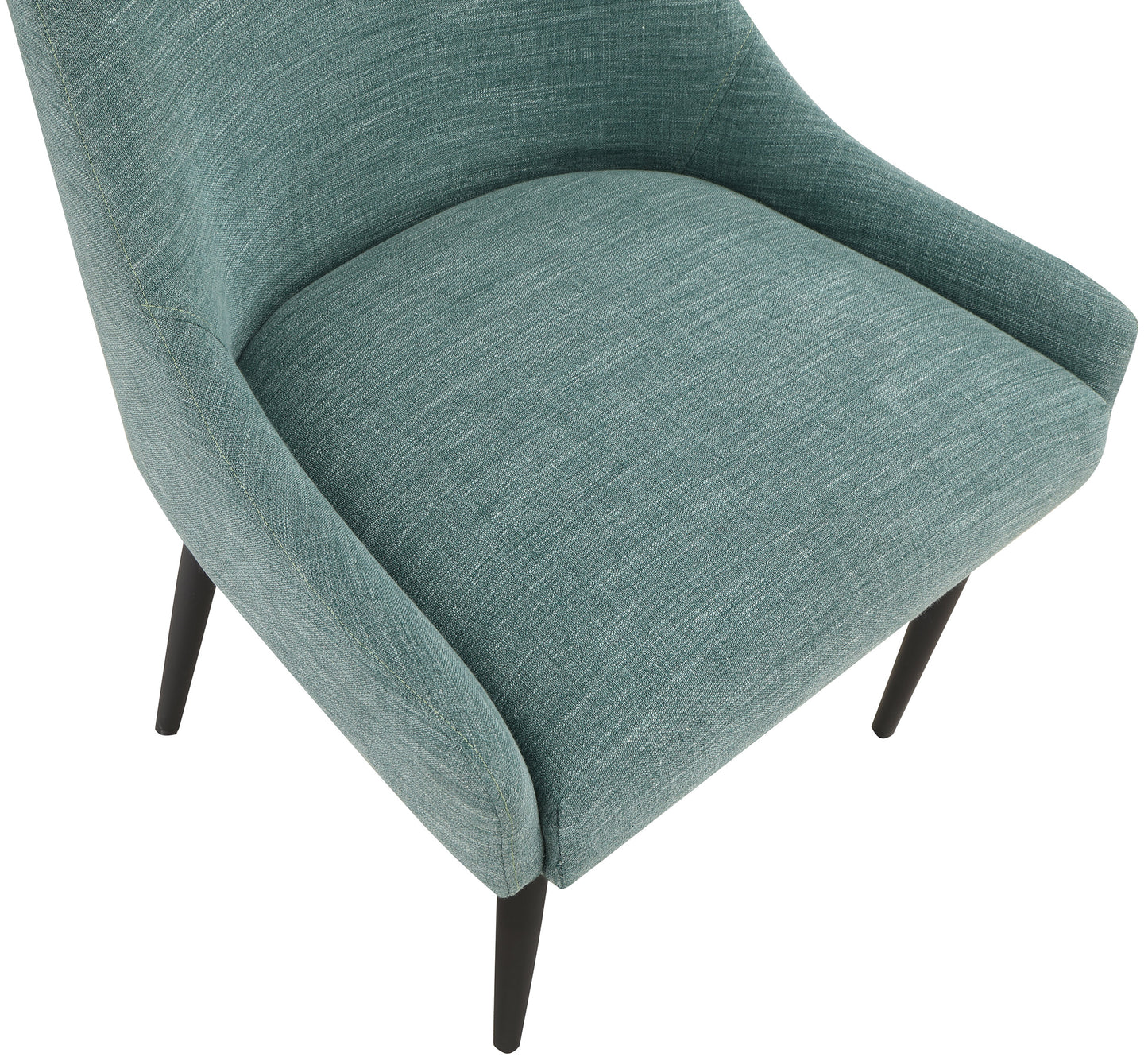 emily green linen textured fabric dining chair c