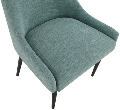 Emily Green Linen Textured Fabric Dining Chair C