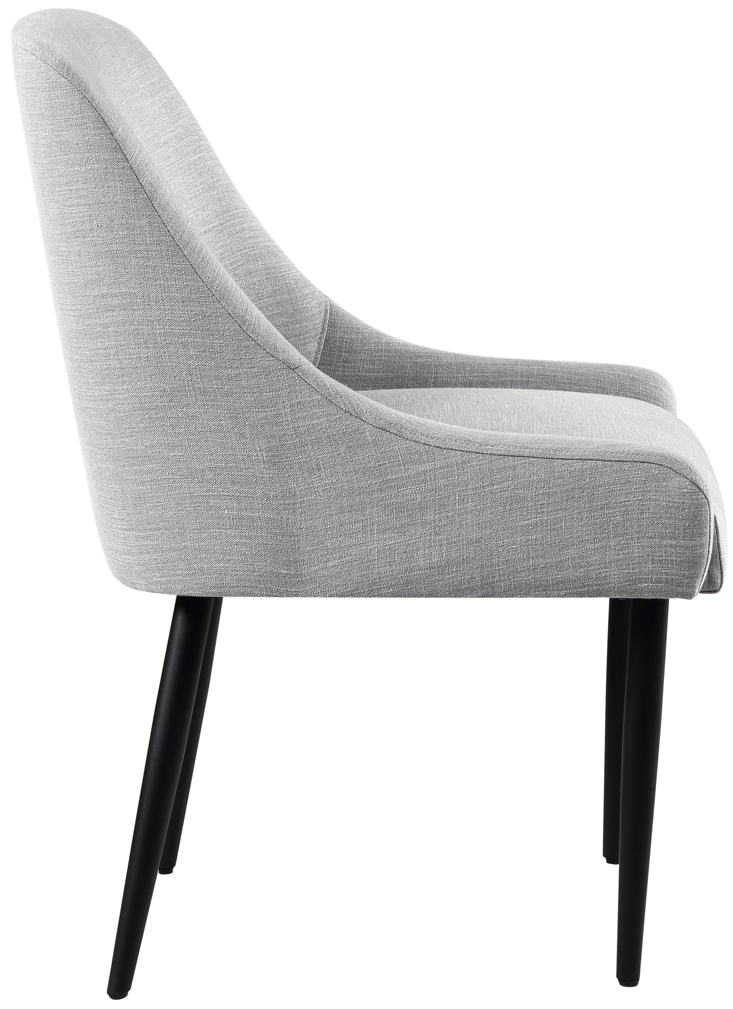 emily grey linen textured fabric dining chair c