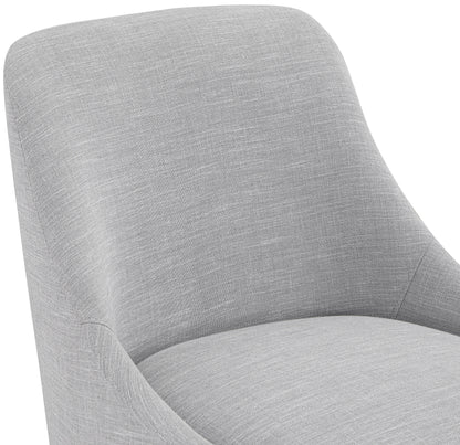 Emily Grey Linen Textured Fabric Dining Chair C