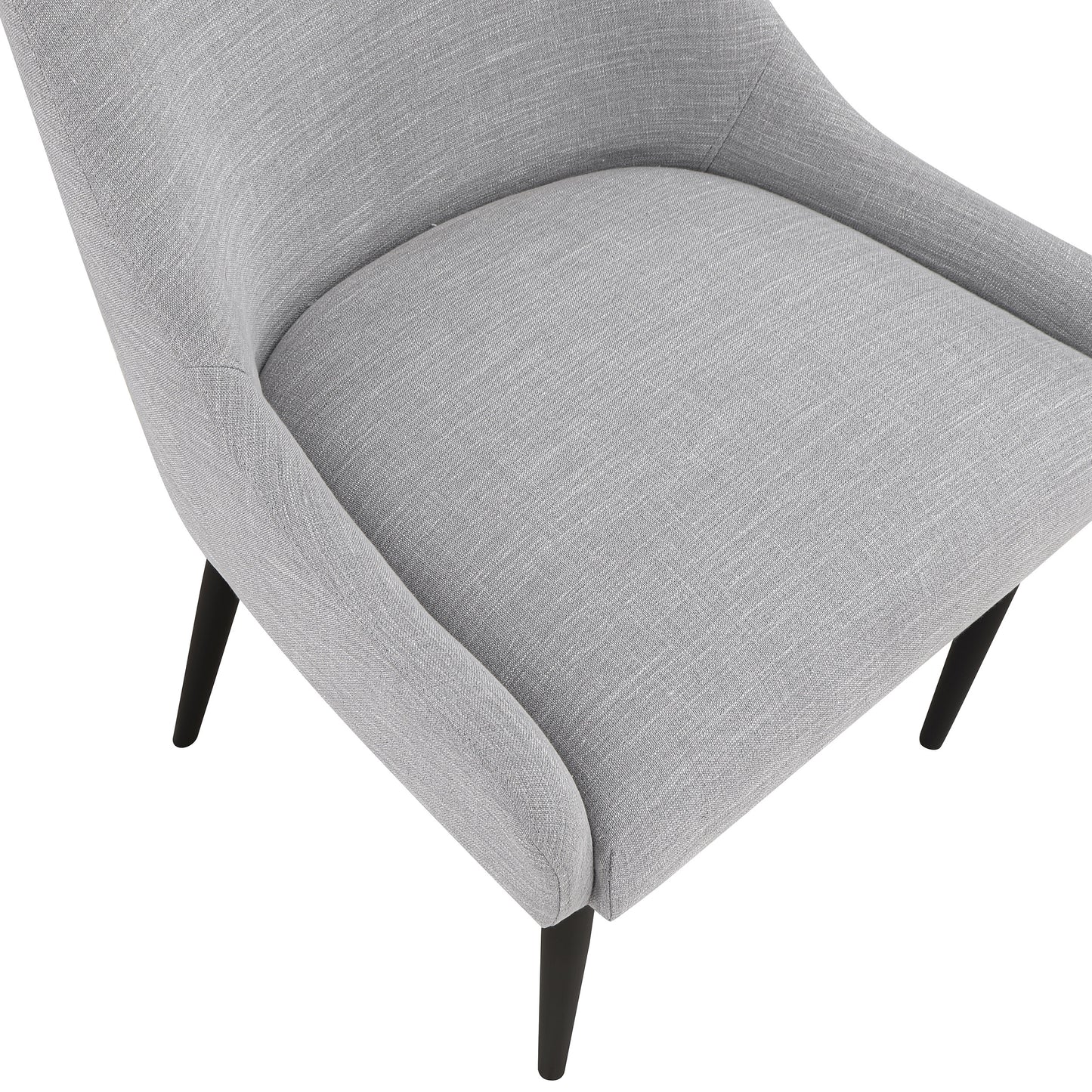 emily grey linen textured fabric dining chair c