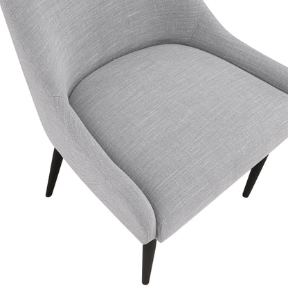 Emily Grey Linen Textured Fabric Dining Chair C