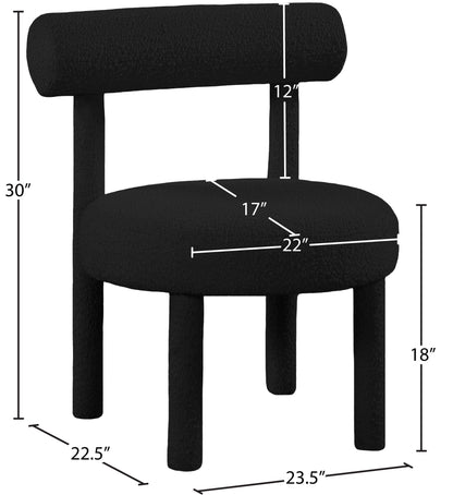 Elle Black Boucle Fabric Accent Chair Black
