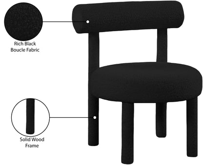 Elle Black Boucle Fabric Accent Chair Black