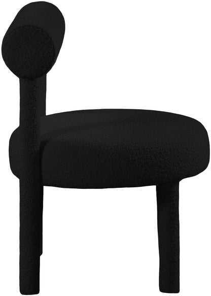 Elle Black Boucle Fabric Accent Chair Black