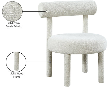 Elle Cream Boucle Fabric Accent Chair Cream