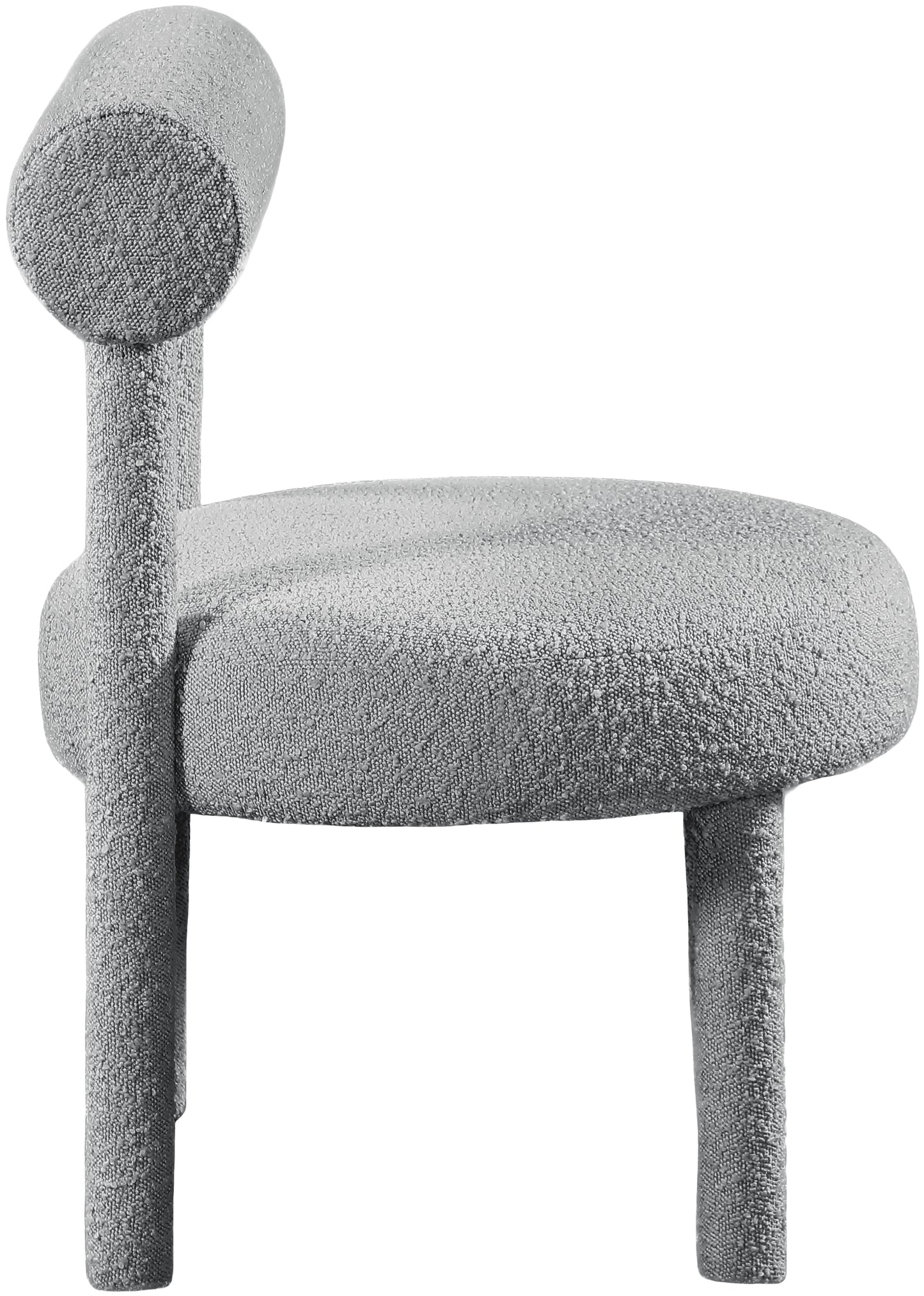 elle grey boucle fabric accent chair grey