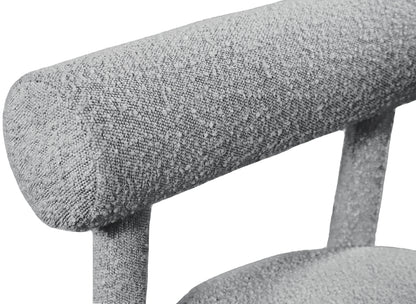 Elle Grey Boucle Fabric Accent Chair Grey