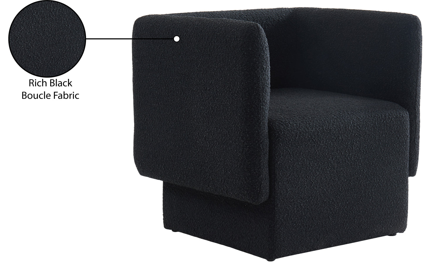 curl black boucle fabric accent chair black