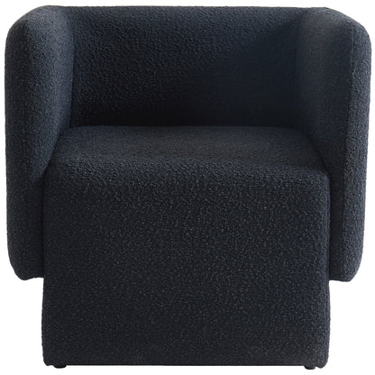 Curl Black Boucle Fabric Accent Chair Black