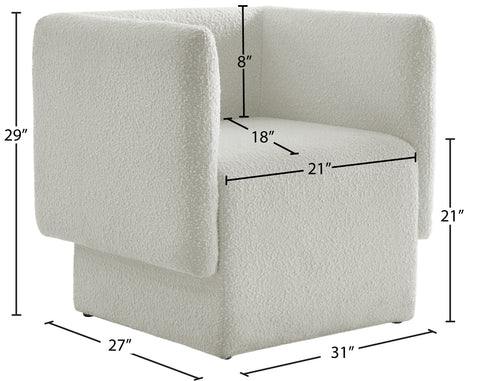 Curl Cream Boucle Fabric Accent Chair Cream