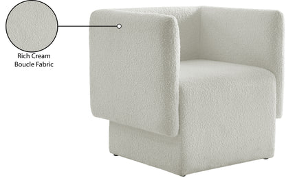 Curl Cream Boucle Fabric Accent Chair Cream