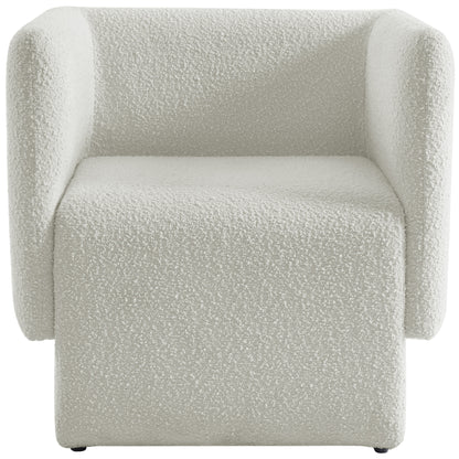 Curl Cream Boucle Fabric Accent Chair Cream