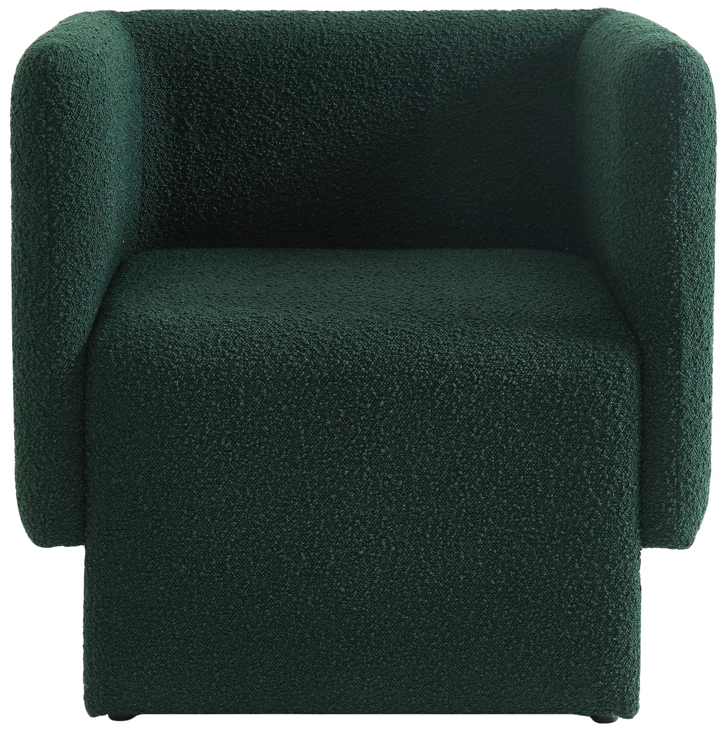 curl green boucle fabric accent chair green