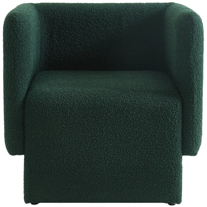 Curl Green Boucle Fabric Accent Chair Green