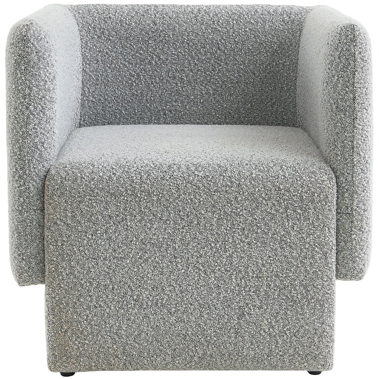 curl grey boucle fabric accent chair grey