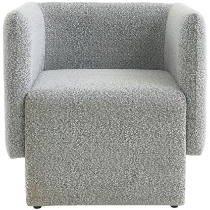 Curl Grey Boucle Fabric Accent Chair Grey