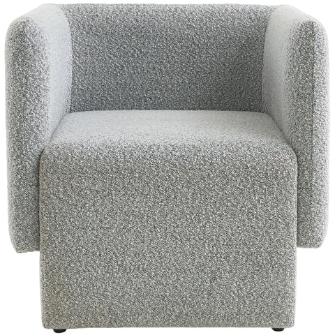 Curl Grey Boucle Fabric Accent Chair Grey