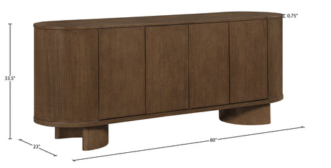 Camden Brown Oak Veneer And Solid Wood Sideboard/Buffet, 1 Piece