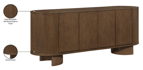 Camden Brown Oak Veneer And Solid Wood Sideboard/Buffet, 1 Piece