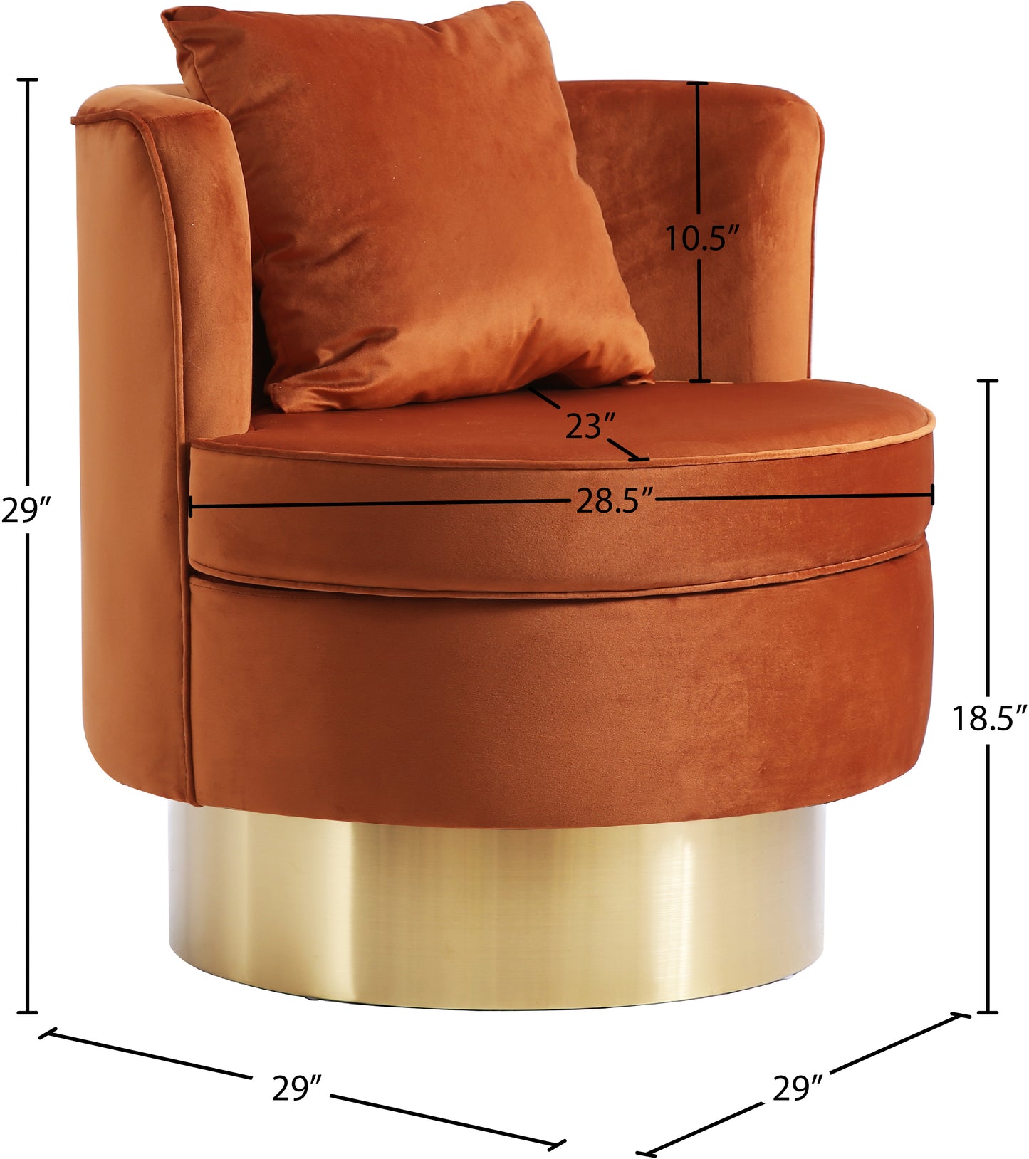 shelly cognac velvet accent chair cognac