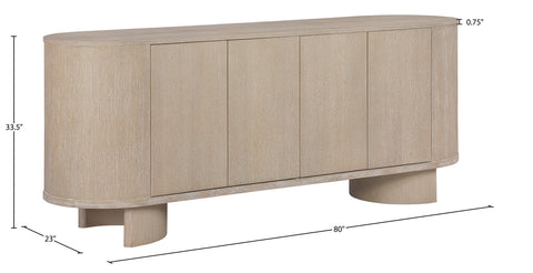 Camden Natural Oak Veneer And Solid Wood Sideboard/Buffet, 1 Piece