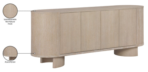 Camden Natural Oak Veneer And Solid Wood Sideboard/Buffet, 1 Piece