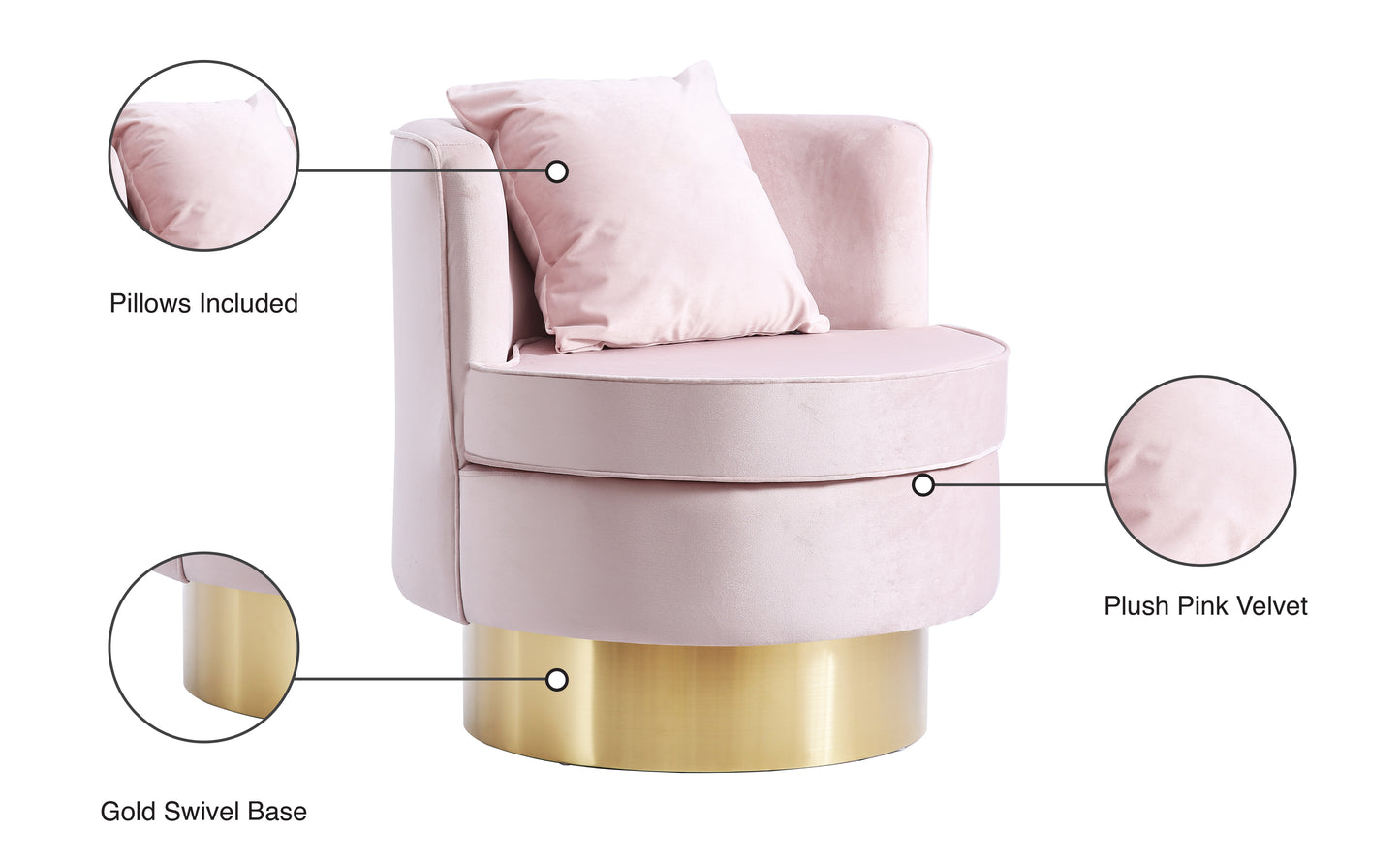 shelly pink velvet accent chair pink