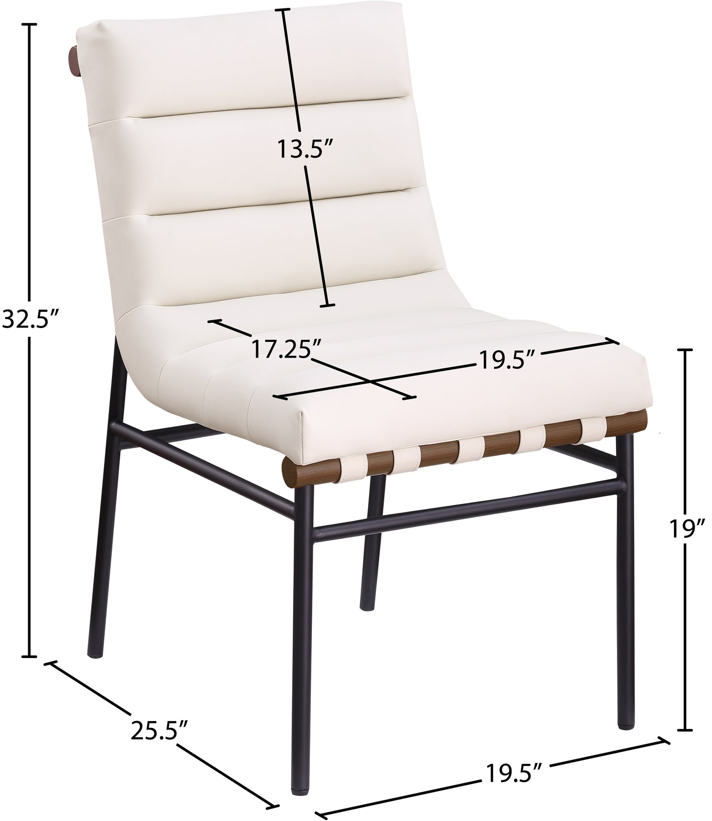 cardiff cream vegan leather dining chair