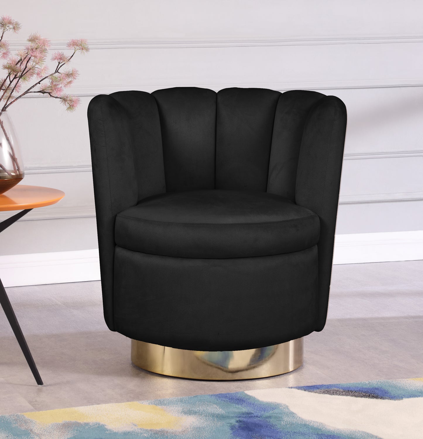 margo black velvet accent chair black