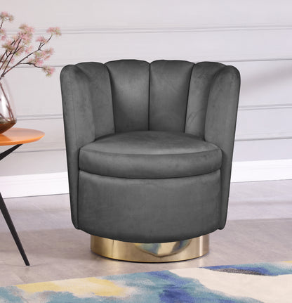 Margo Grey Velvet Accent Chair Grey