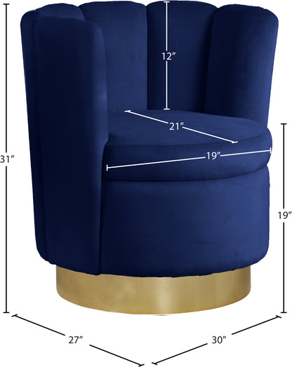 Margo Navy Velvet Accent Chair Navy