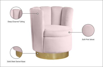 Margo Pink Velvet Accent Chair Pink