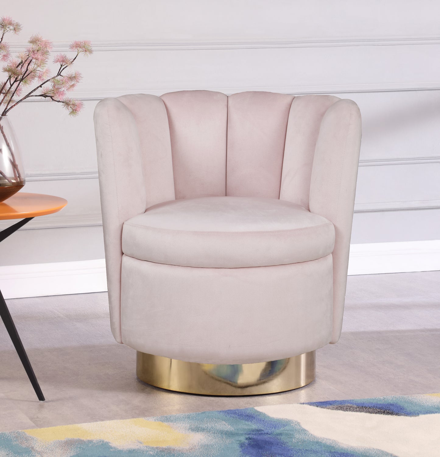 margo pink velvet accent chair pink