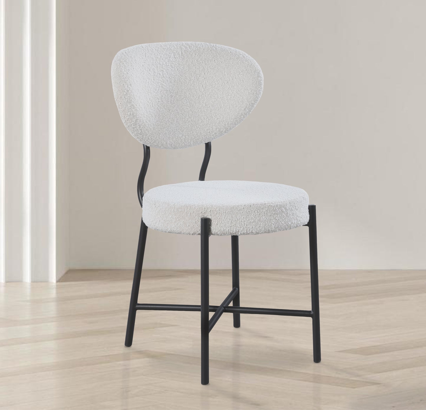 julian cream boucle fabric dining chair c