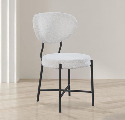 Julian Cream Boucle Fabric Dining Chair C