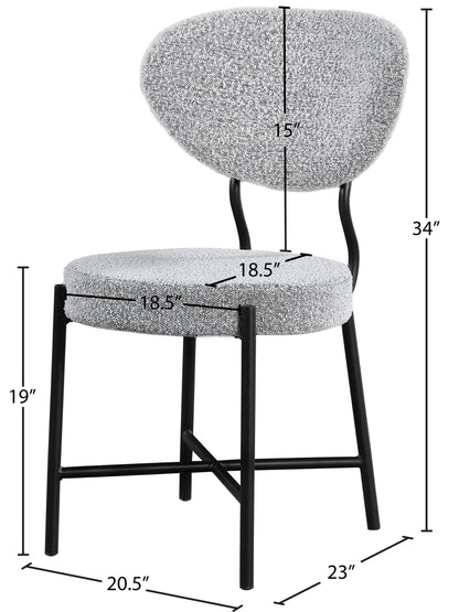 Julian Grey Boucle Fabric Dining Chair C