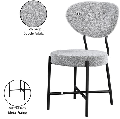 Julian Grey Boucle Fabric Dining Chair C